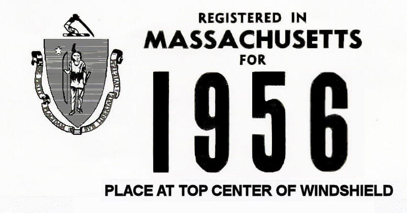 (image for) 1956 Massachusetts REGISTRATION Sticker